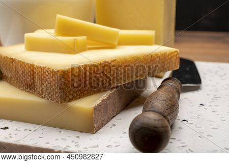 Swiss Cheese Collection, Gruyere Cheese Made From Unpasteurized Cow's Milk