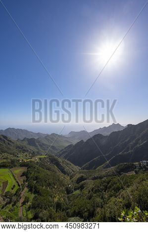 Panoramic View On Green Mountains Of Anaga National Park, North Of Tenerife, Canary Islands, Spain