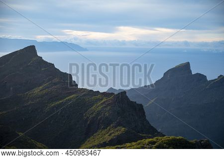 Mountains Range In Rural De Teno Park Near Isolated Village Masca On Tenerife And La Gomera Island O