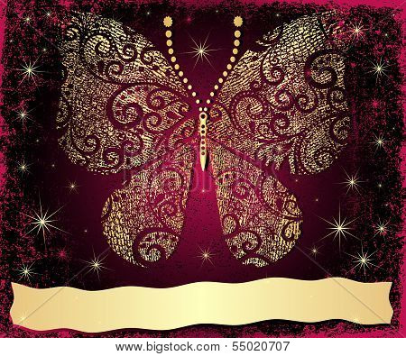Purple Grungy Christmas Frame