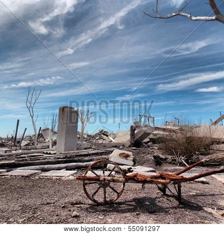 Jardin de una casa en Epecuen