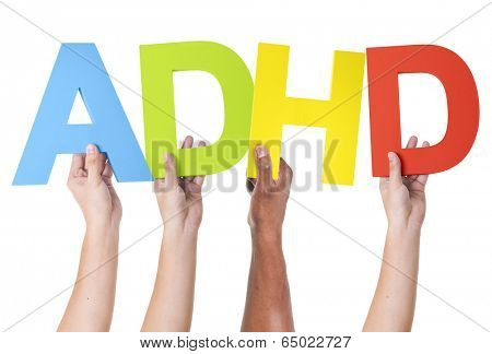 Multiethnic Arms Raised Holding ADHD
