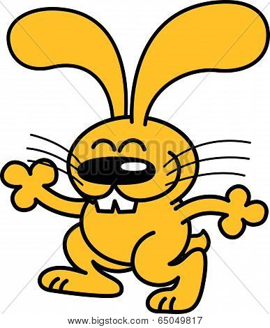 Cool rabbit jumping and walking animatedly