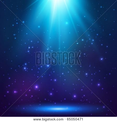 Blue magic light, vector background