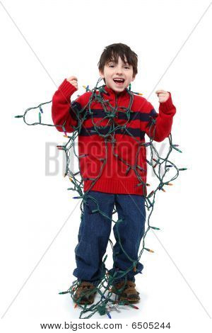 Lumières de Noël emmêlés