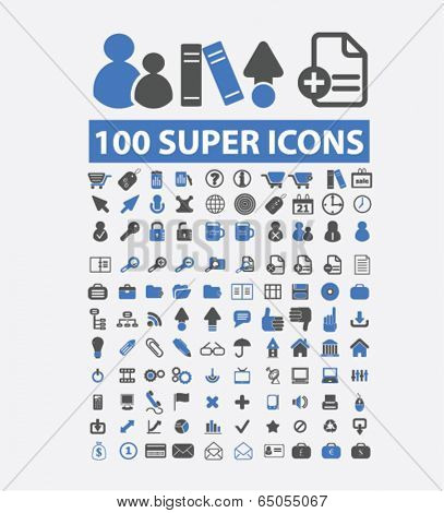 super office icons set, vector