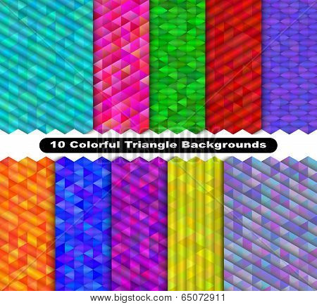 Colorful Triangle Background Set