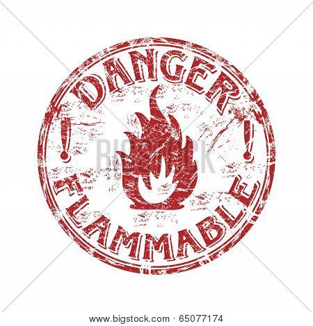 Flammable grunge rubber stamp