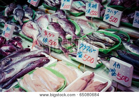 Tsukiji Fish Market, Japan.