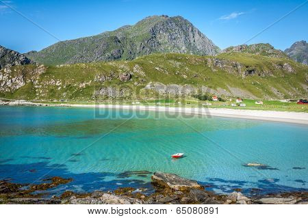 Beautiful View To Eggum Beach In Norway, Lofoten Islands
