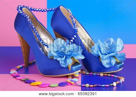Blue Shoes With Necklace