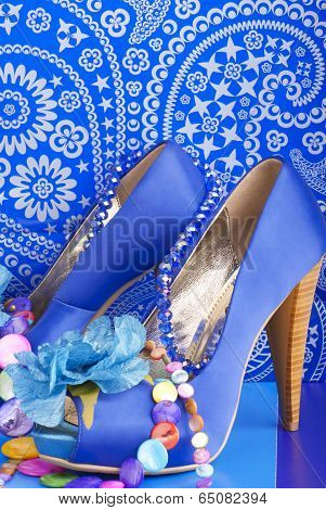 Blue Shoes With Necklace