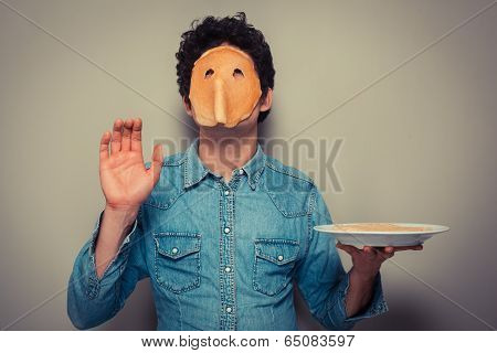 Man With Pancake On His Face