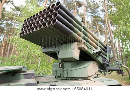 Close Up On Rocket Launcher Vehicle