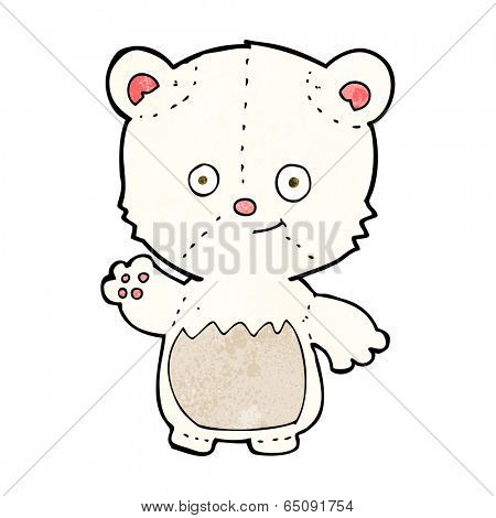 cartoon polar bearcub waving