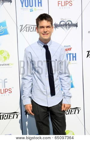 LOS ANGELES - JUL 27:  Liam James at the Variety's Power of Youth  at Universal Studios Backlot on July 27, 2013 in Los Angeles, CA