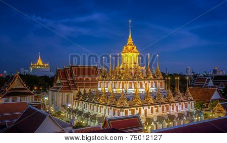 Wat Ratchanaddaram And Loha Prasat Metal Palace