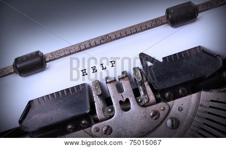 Vintage Inscription Made By Old Typewriter