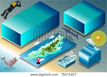 Isometric Tile Of Carribean Diving Holidays