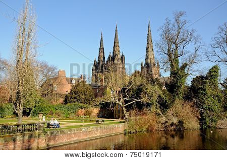 Cathedral and memorial gardens, Lichfield.