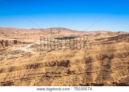 Famous Mountain Oasis Chebika In Tunisia, Northern Africa