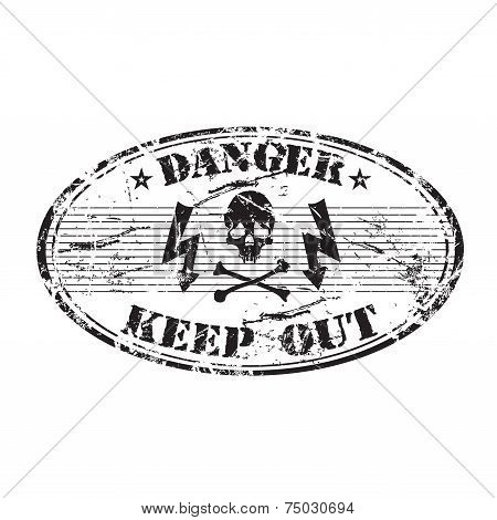 Danger keep out rubber stamp