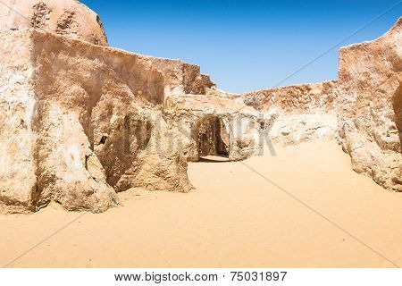 Buildings In Ong Jemel, Tunisia. Ong Jemel Is A Place Near Tozeur, Where The Movies Star Wars