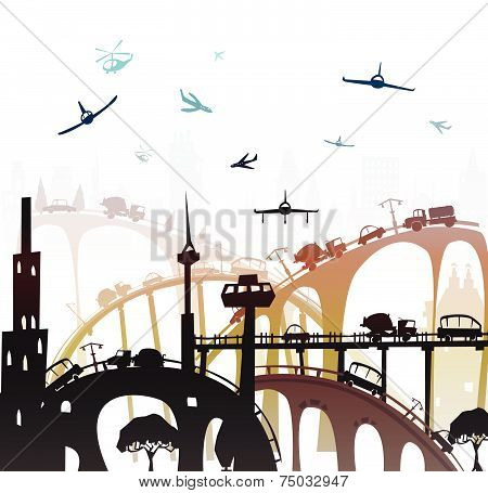 City airport illustration