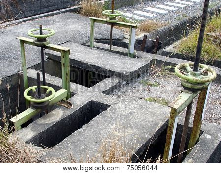 Water channel with iron gates