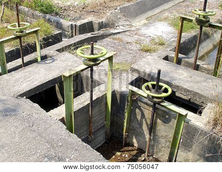 Water channel with iron gates