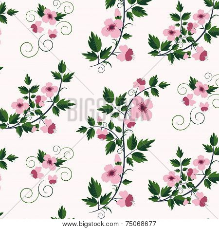 Vector retro floral pattern with flowers