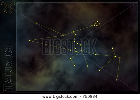 Stjernetegn konstellation - Taurus. Stjerner på tågen som baggrund