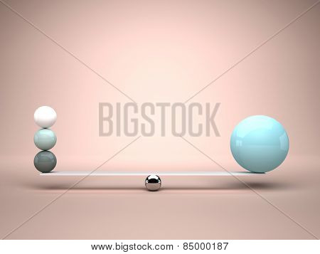 3d image of balls in falsa balance