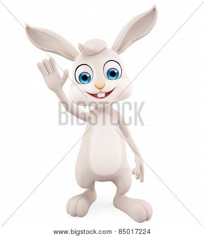 Easter Bunny With Saying Hi Pose