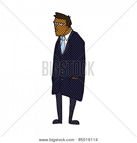retro comic book style cartoon bad tempered man