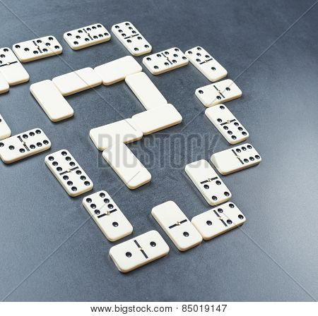 Question mark made with dominos