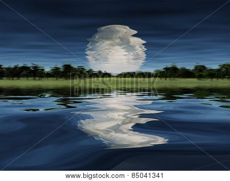 Moonrise over Lake