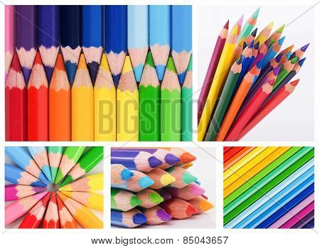 Colour Pencils Isolated On White Background