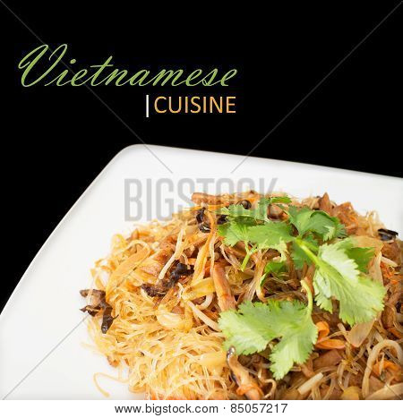 Vietnamese Stir Fry Vegetarian Vermicelli, Mien Xao, With Copy Space