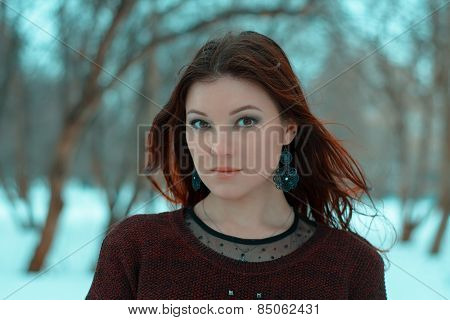 Glamorous Girl On The Nature