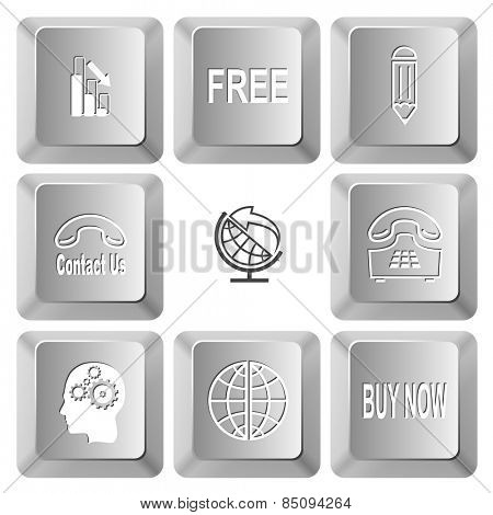 Business set. Vector set computer keys.