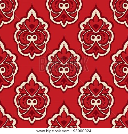 seamless pattern vector tiled red damask