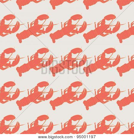 Lobster seamless vector pattern