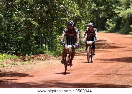 Unknown Bikers Action At The Bicycle Racing For Pang Sida Competition In Pang Sida National Park, Sa