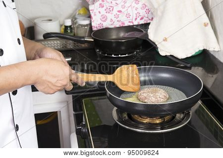 Eef Burger Deep Fried In The Pan