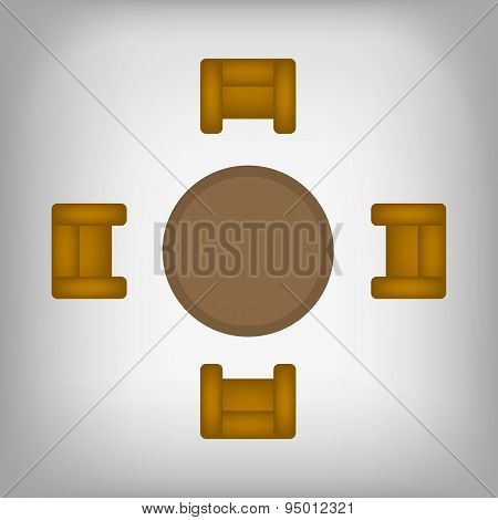 table and chairs top view
