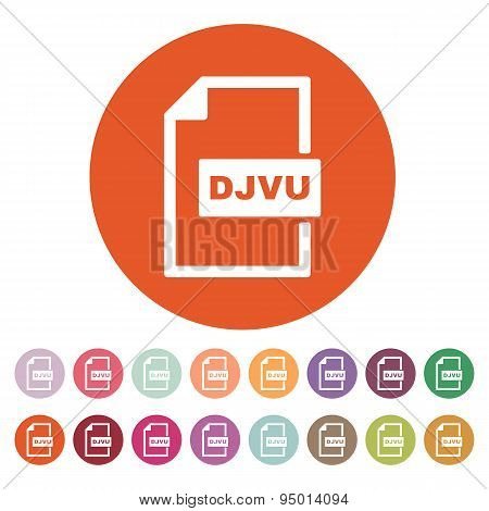 The Djvu Icon. File Format Symbol. Flat