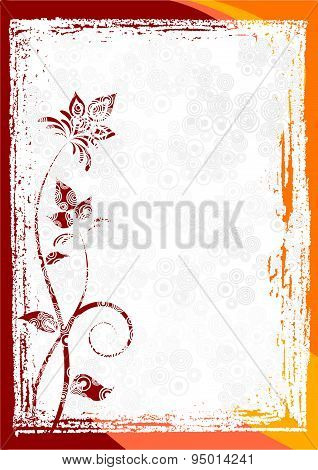 Grunge floral vector frame