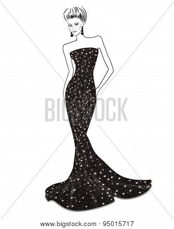 Woman In Long Evening Dress
