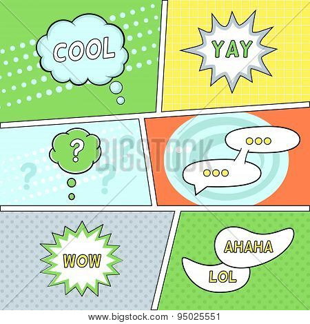 Comics Speech Bubbles on Retro Background